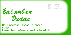 balamber dudas business card