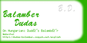 balamber dudas business card